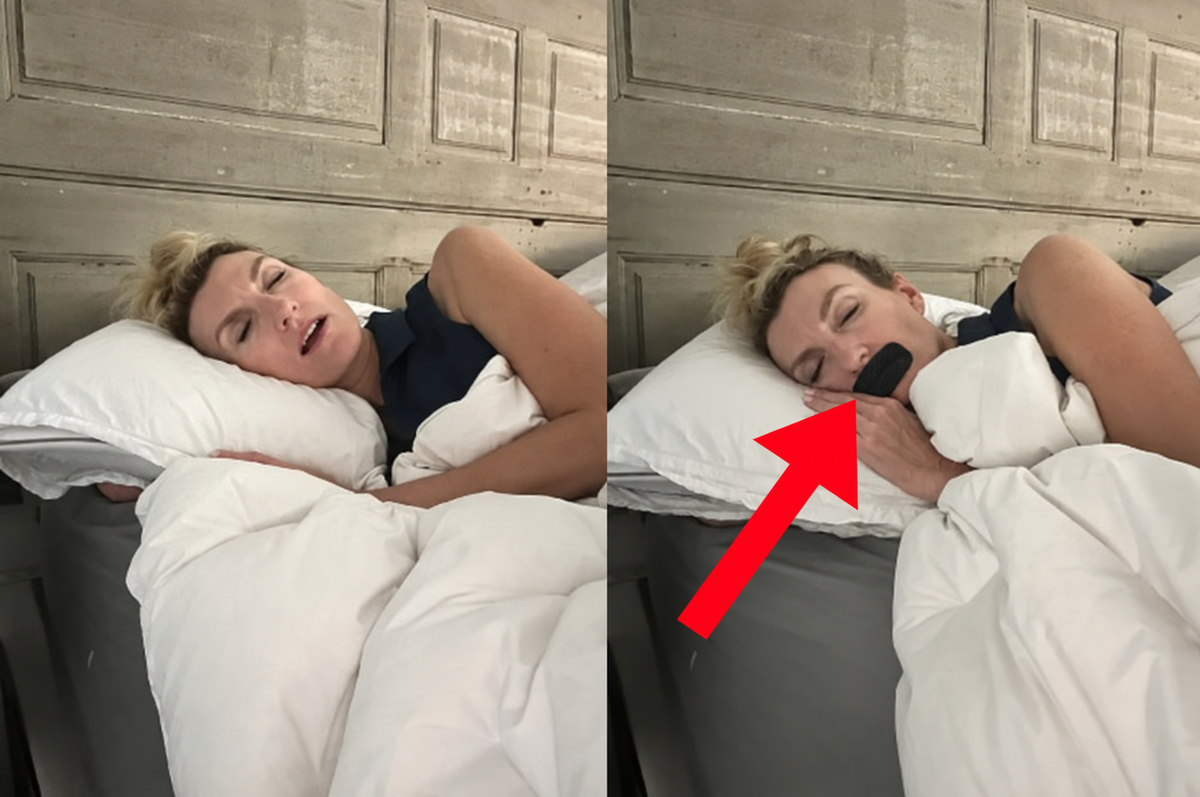 Sleep before and after with black Reviva mouth tape