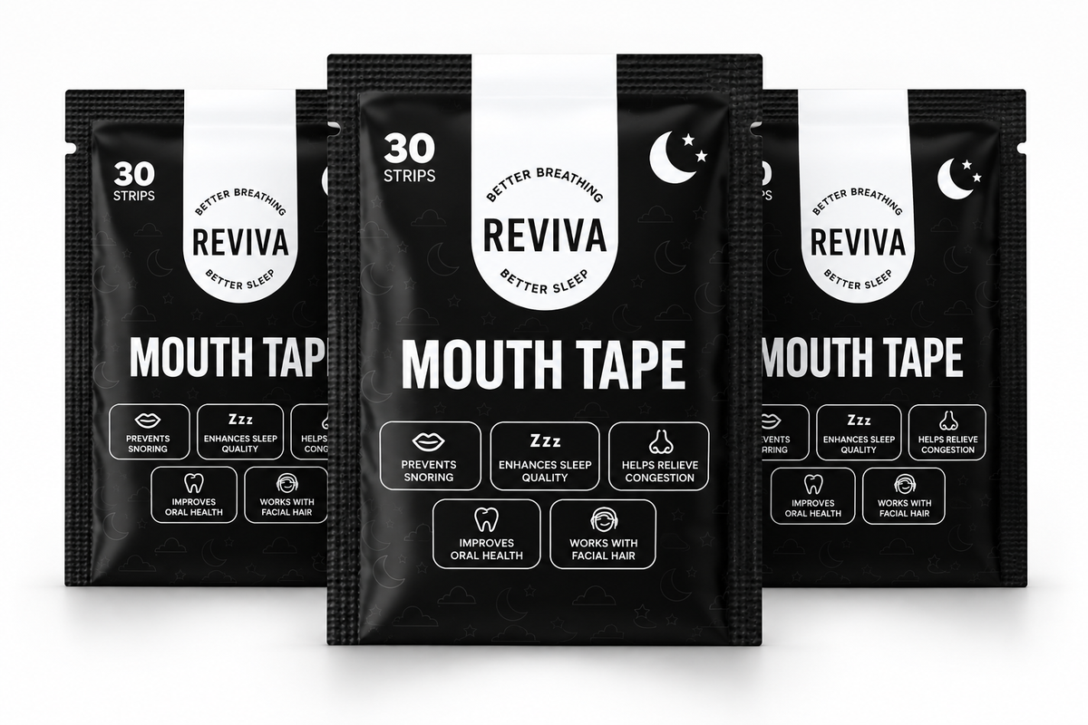 Three Reviva Mouth Tape packages